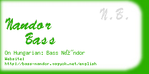 nandor bass business card